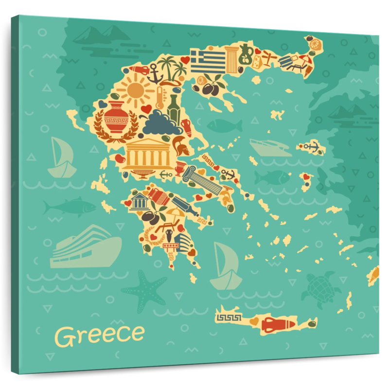 Carte de la culture grecque Aliaz, H 10 po x l 10 po