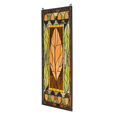 Lodge Tiffany Harvest Festival Stained Glass Window
