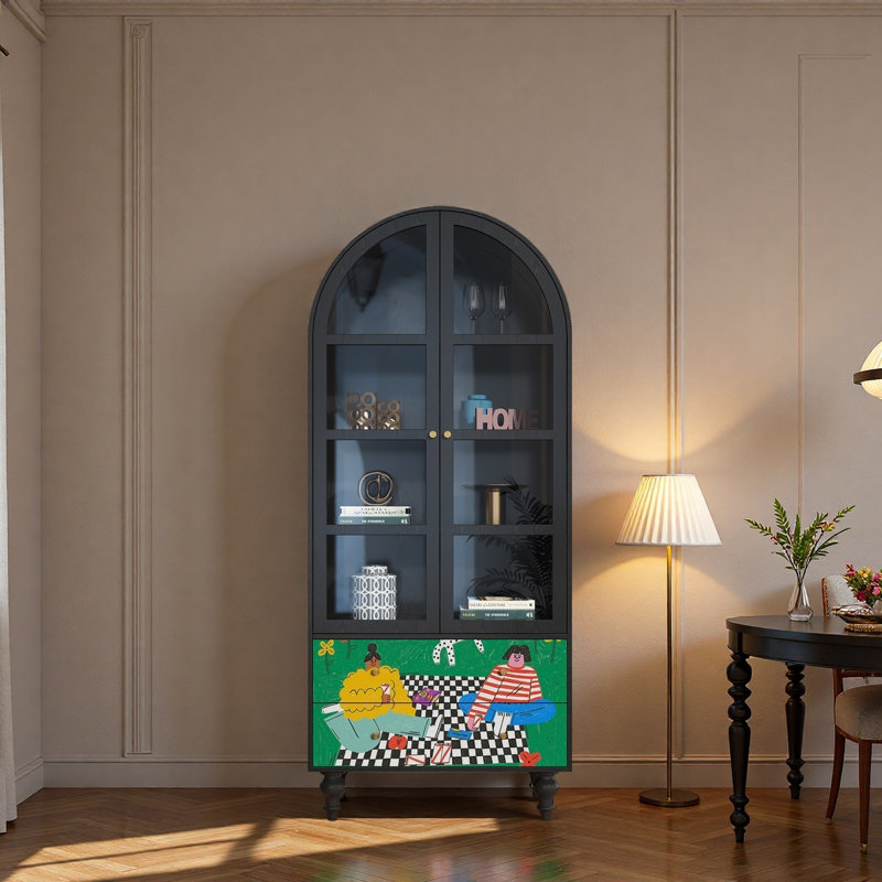 Vitrine en bois massif Vintage