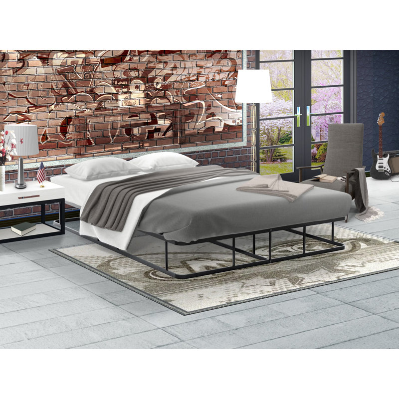 Dothan Full Bedframe with Magnificent Design Headboard and Footboard - Metal Frame in Powder Coating Black, Full