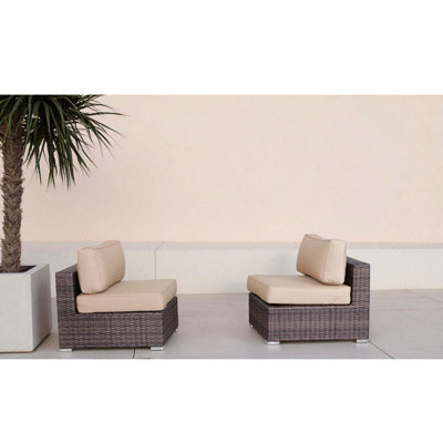 Ensemble de 2 chaises d'extérieur sans accoudoirs de 28 po de large avec coussins (ensemble de 2)