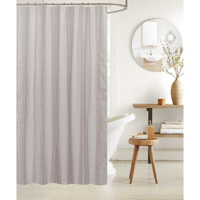 Tanuj Shower Curtain with Hooks Included, Taupe