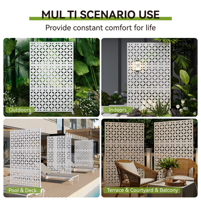 Cloison d'intimité pour l'extérieur Qinptwut, Blanc