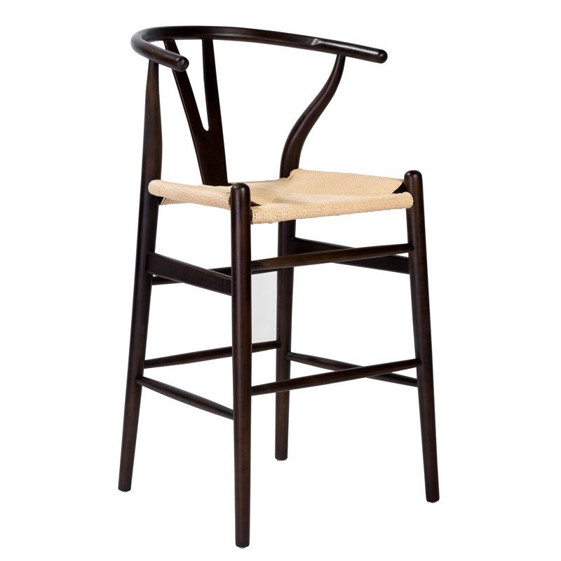 Tabouret de bar / de comptoir en bois massif Fairbanks, Tabouret de comptoir (siège d'une hauteur de 26 p, Noyer, Naturel