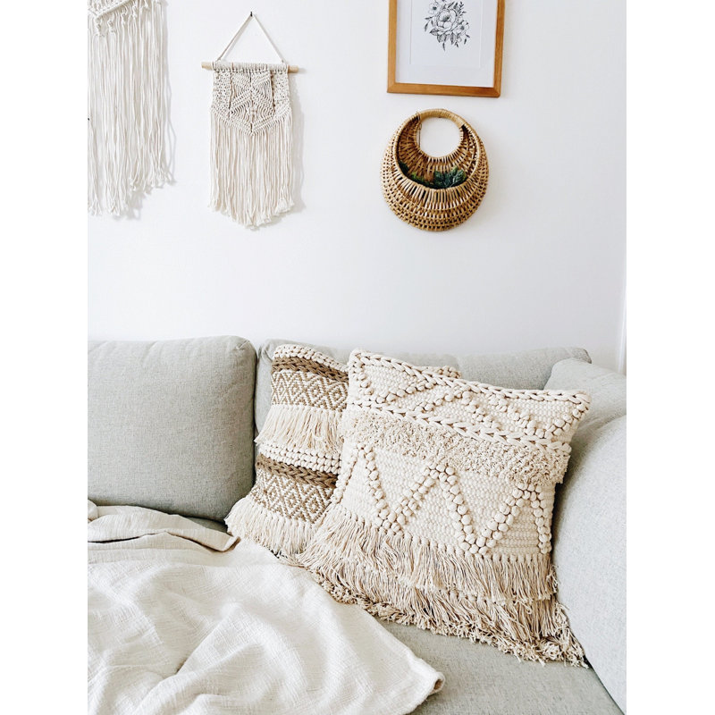 Housse de coussin texturé Mylos Boho, 20 po x 20 po