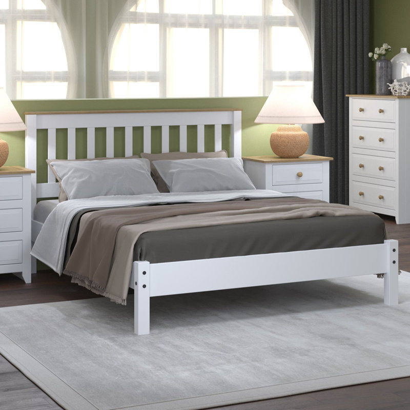 Argon double Bed Frame, White, Double (4'6)