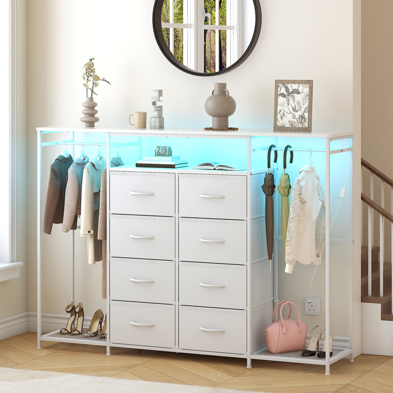 150cm W 8 - Drawer Chest of Drawers, White