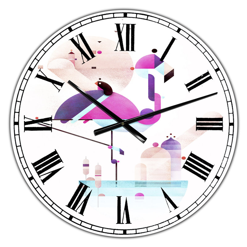 Placido Flamingo - Grande horloge murale Mid-Century, Surdimensionné