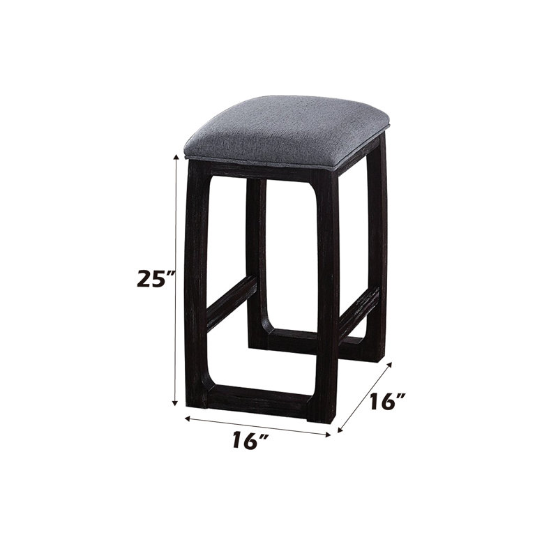 Charmant tabouret à hauteur de comptoir en tissu gris et magnifique