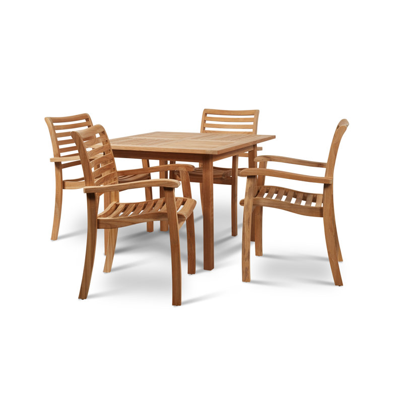 Birmingham Stacking Teak Outdoor Dining Armchair (Set Of 4)