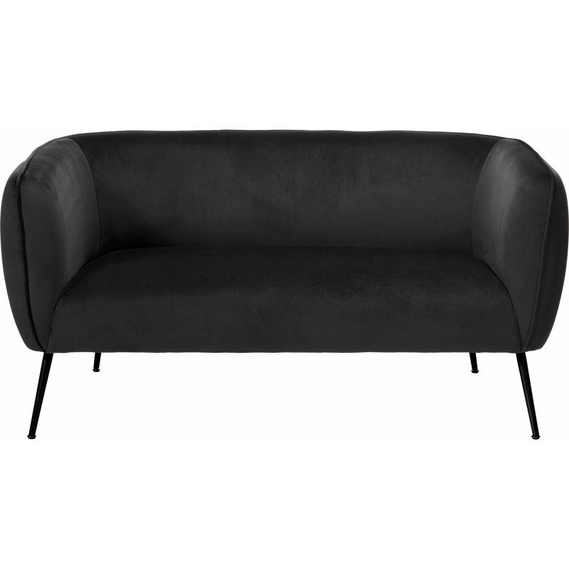 Lucca 2 Seater Velvet Sofa, Black