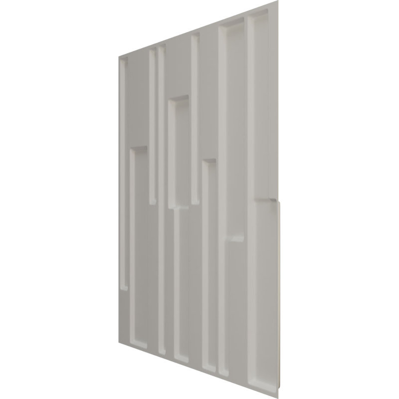 L 19 5/8 po x H 19 5/8 po Panneau mural décoratif 3D EnduraWall Wigan, aluminium brillant (couvre 2,67 pieds carrés)