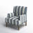 Arching Armchair with Solid Wood Legs and Nailhead Trim-619850010