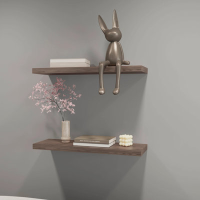 Tablette flottante à finition cognac - 31,5 pouces de large, espace de vie au design intemporel