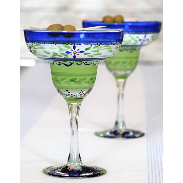 Twine Primavera Recycled Margarita Glass, Set of 2