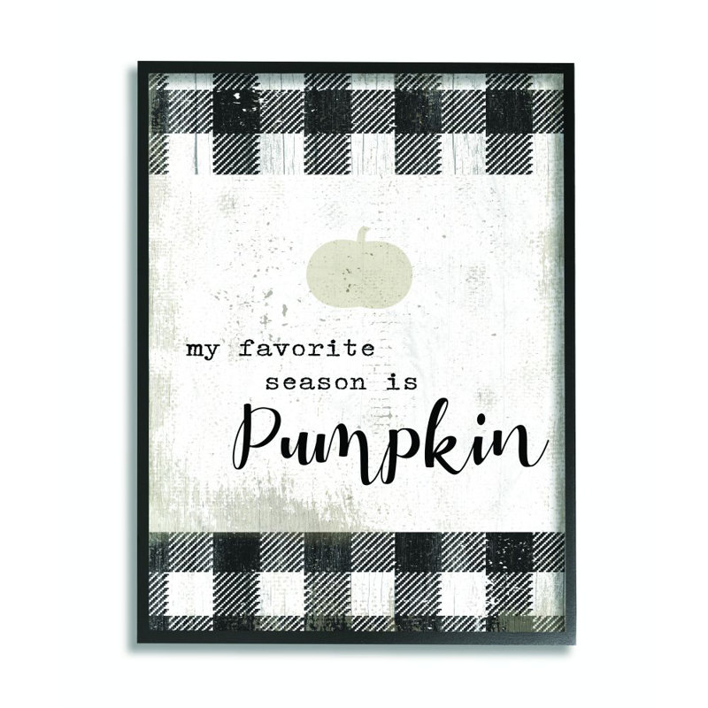 «Favorite Season Is Pumpkin», impression, Giclée encadrée noir minuit, H 14 po x l 11 po