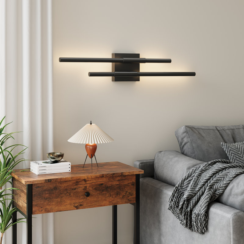 2 - Light Dimmable LED Vanity Light, Matte Black
