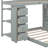 Jullieta Twin Over Full Bunk Bed With 3-Layer Shelves, Drawers And Storage Stairs-9671642