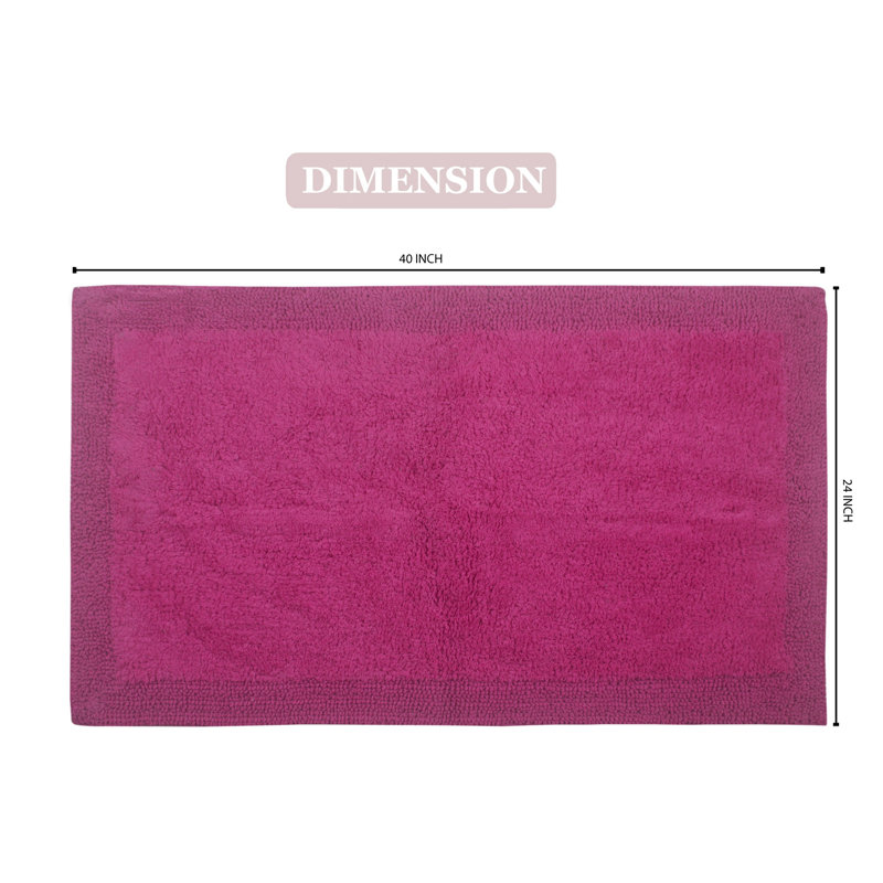 Tapis de bain réversible de couleur unie BRUSS, Rose millennial, L 24 po x L 40 po