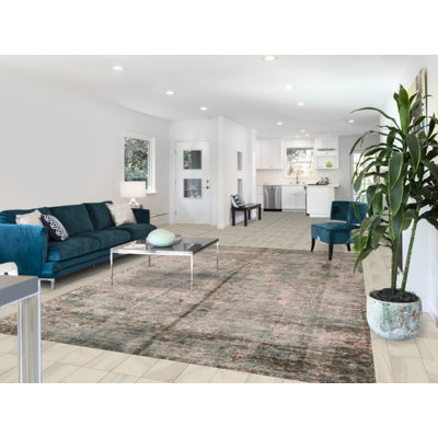 Handmade Green Abstract Modern Area Rug 8x11