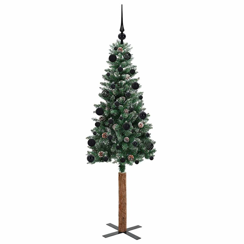 Slim Christmas Tree with 150 LEDs, 4.92' H, Black