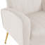 Fauteuil à oreilles en velours blanc avec pattes en métal Joshy-1393566403