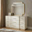 Grande commode moderne à 9 tiroirs avec quincaillerie dorée