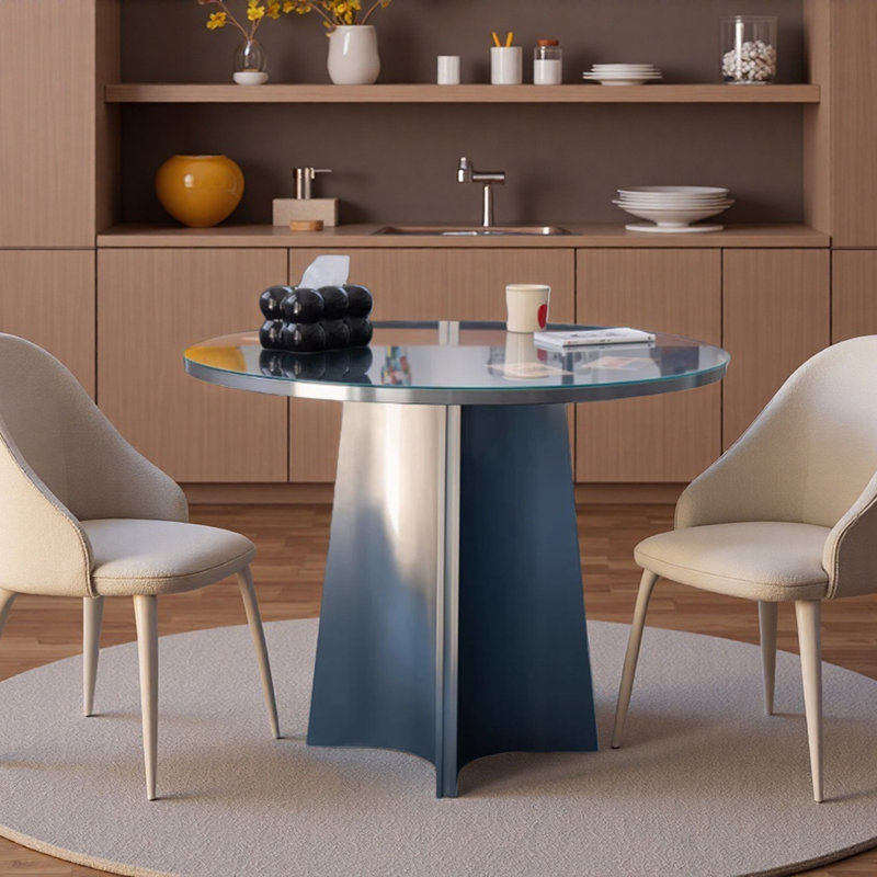 Table ronde moderne, pratique et durable, 29.52"H x 43.3"L x 43.3"W