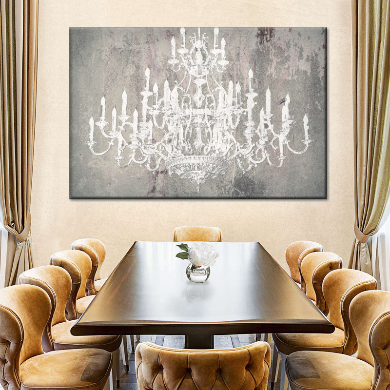 Lustre abstrait, reproduction sur toile, H 34 po x l 51 po x P 1,25 po