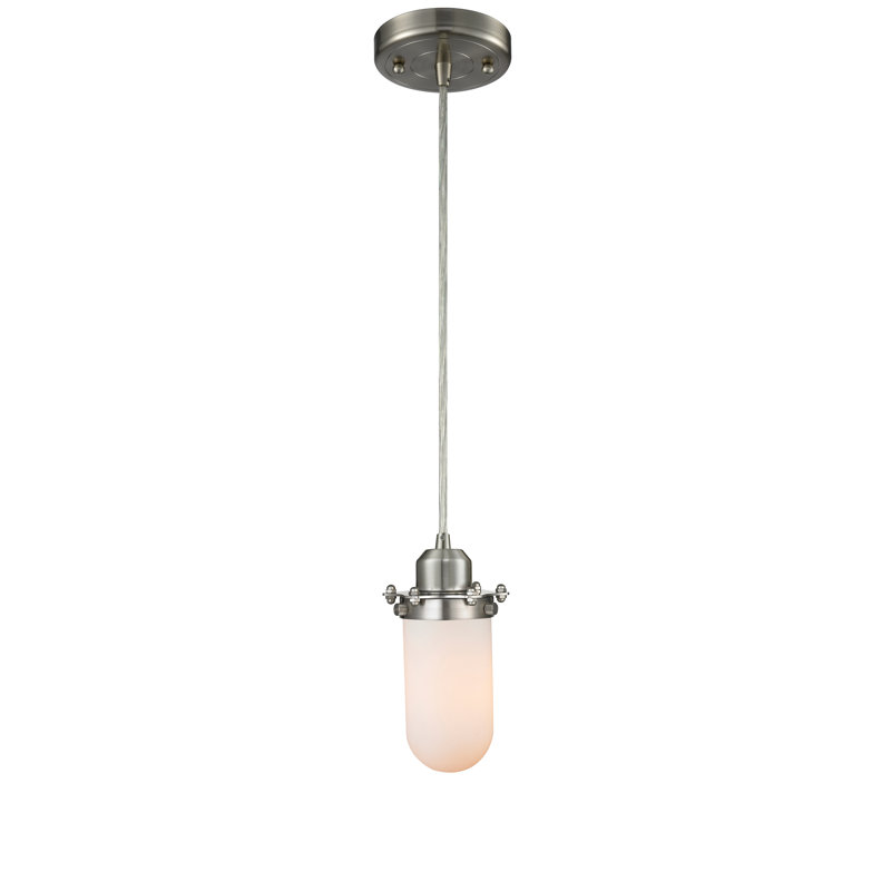 Luminaire suspendu 1 lumière à urne Baylor, Blanc mat, Nickel satiné brossé