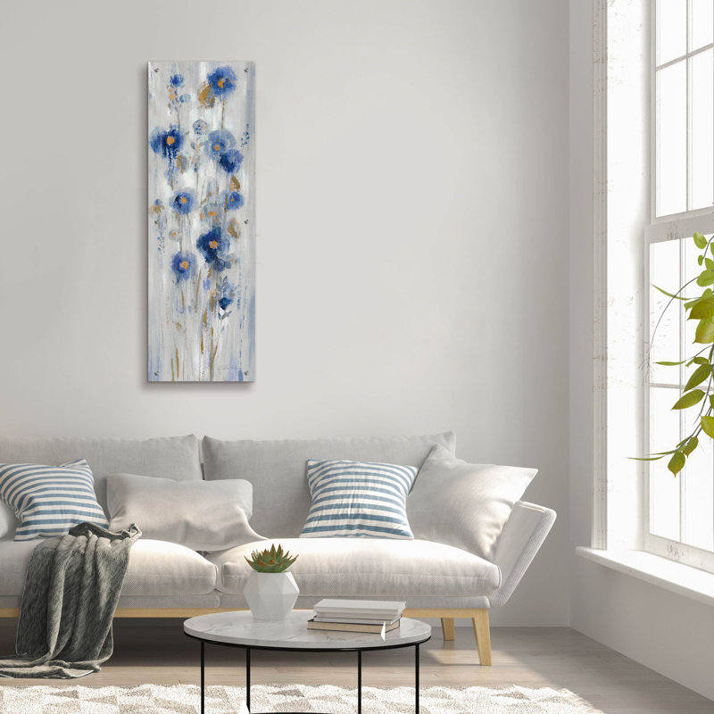  «Neutral Seaside Flowers 1» par Silvia Vassileva, art mural en verre acrylique, 16 po x 48 po, H 48 po x l 16 po