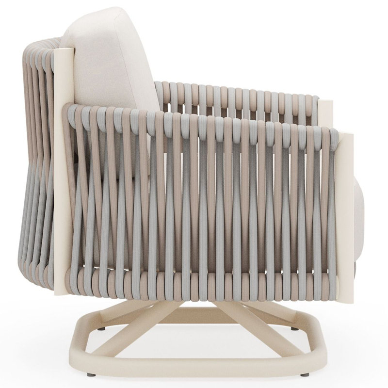 Eve Outdoor Swivel Lounge Chair, Chestnut Brown