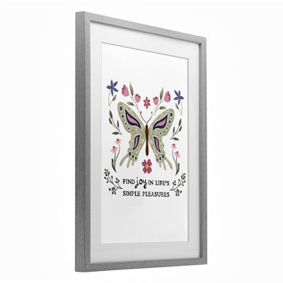 «Find Joy Life's Simple Pleasures», impression encadrée sous verre, conception de JJ Design House LLC