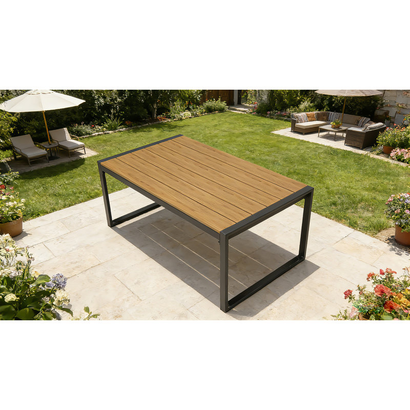 Black Coffee Table Steel All-Weather Ideal for Outdoor, Patio, Deck, Balcony, Porch Modern