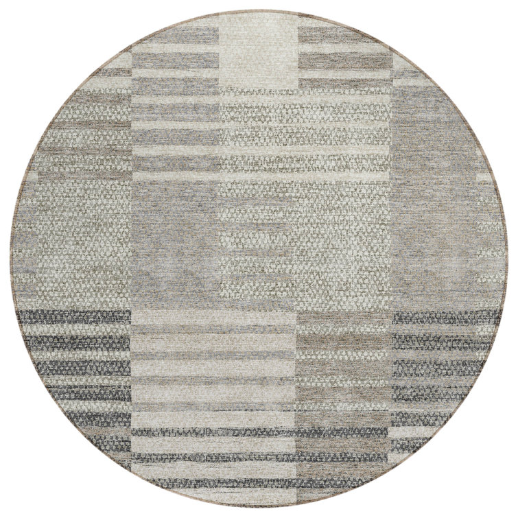 Aleid Washable Striped Indoor / Outdoor Rug