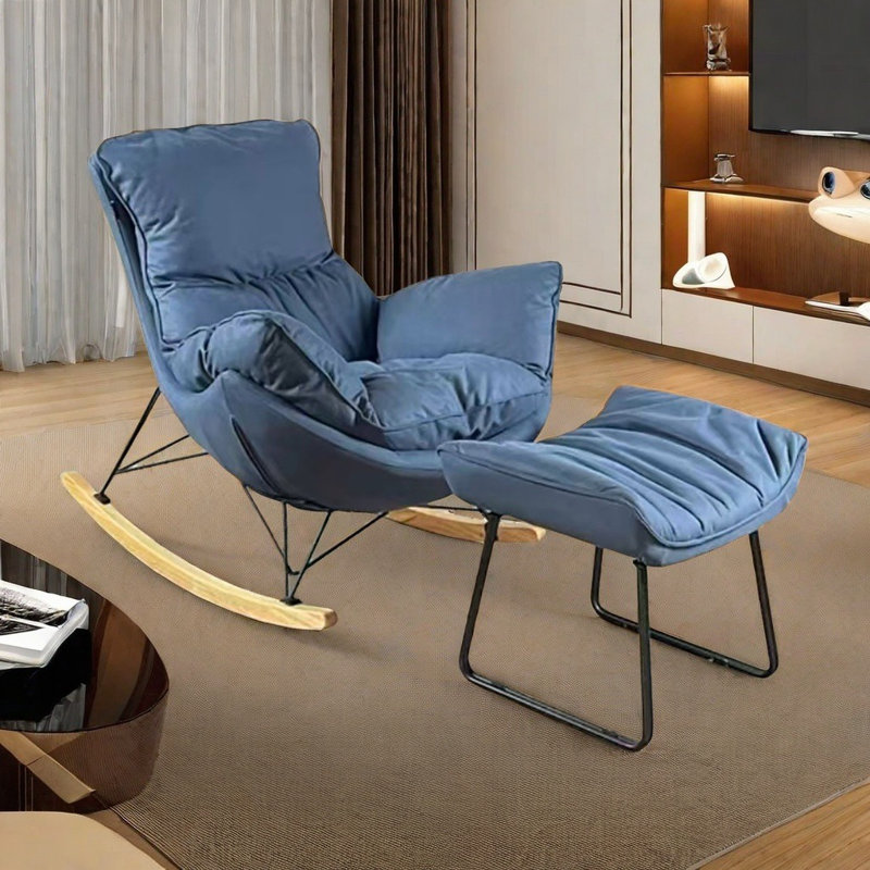 Chaise berçante de salon italien, Bleu