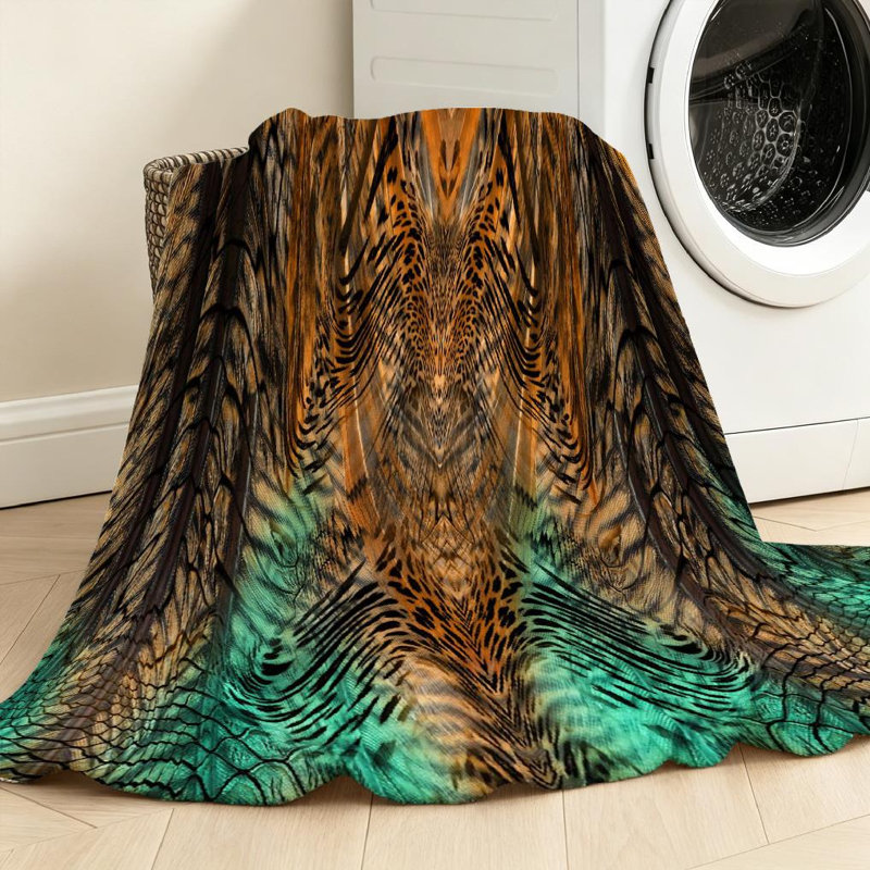 Jeté en flanelle transparente molletonnée, imprimé peau de léopard, imprimé animal recto, Throw 30" x 40"