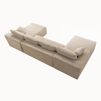 Ensemble de canapé modulaire compressible en forme de U 132,1 po