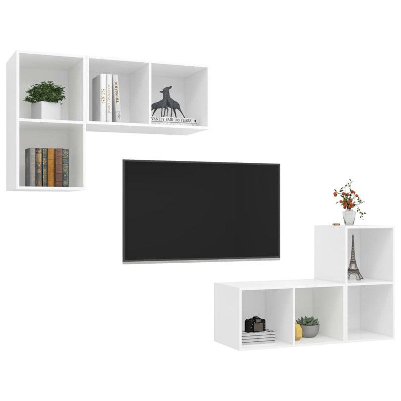 Drawhorn TV Stand for TVs up to 88", White