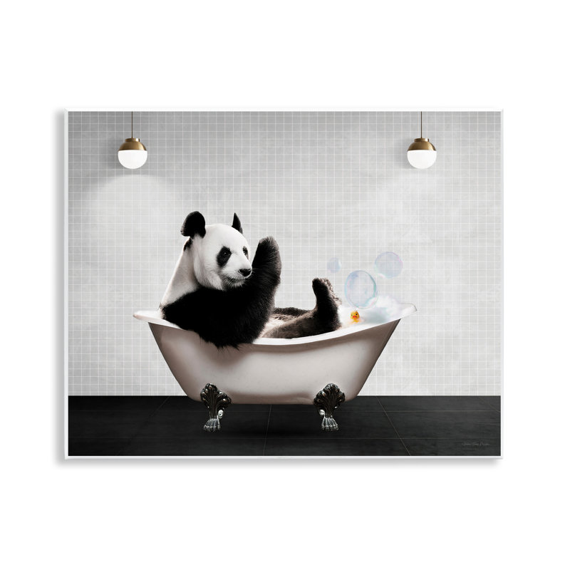 Plaque murale Panda in Modern Bubble Bath, design par Seven Trees Design