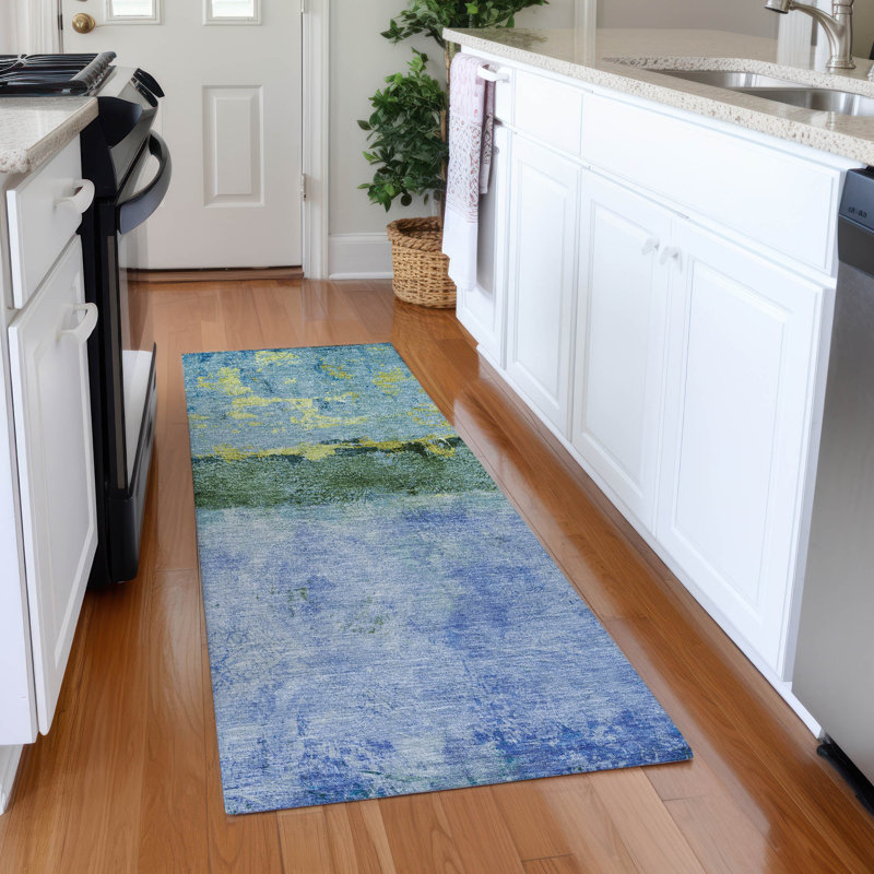Premium Machine Washable Varroville AMF1716 Abstract Rug, Runner 2'3" x 7'6"