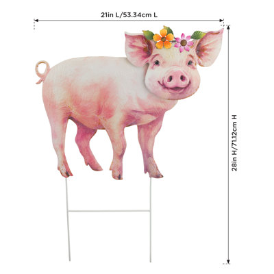 Farm Garden Stake - Pig