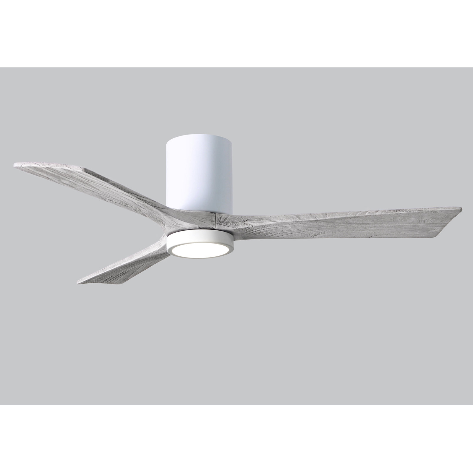 Olivier 3 Blade Ceiling Fan with LED Light Kit, Gloss White, Barn Wood Tone, 52"