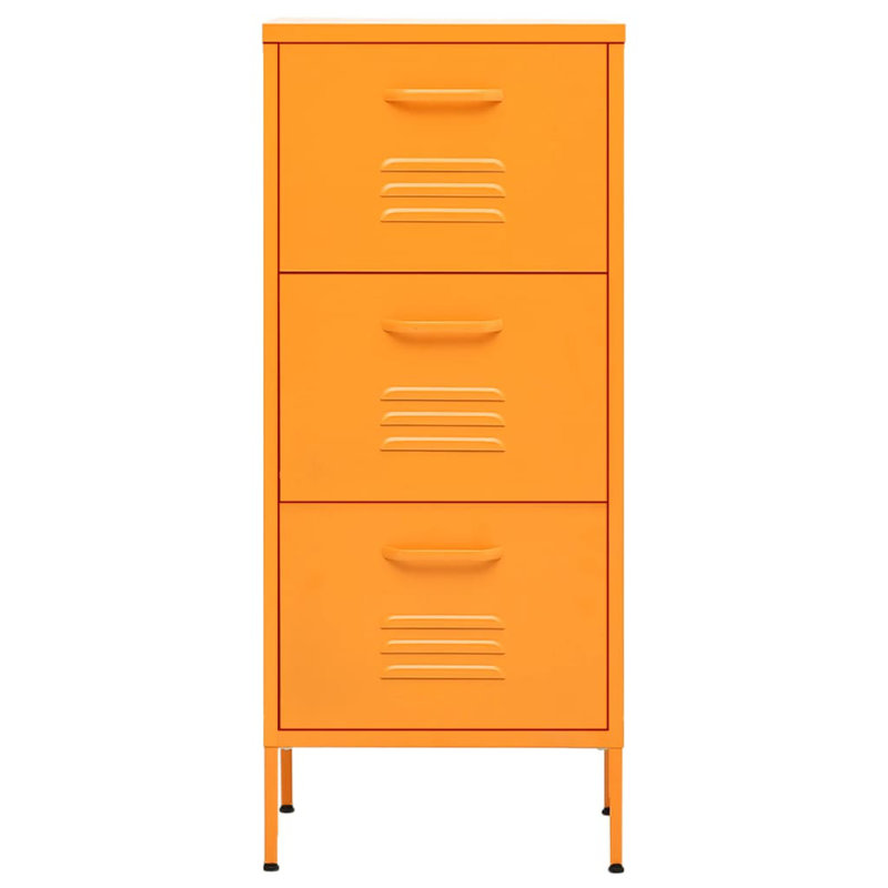 Storage Cabinet Freestanding File Cabinet with Drawers for Office Steel, Mustard Yellow