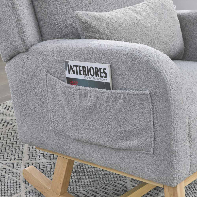 Fauteuil de 27,5 po de largeur Amarchand, Mélange de polyester gris