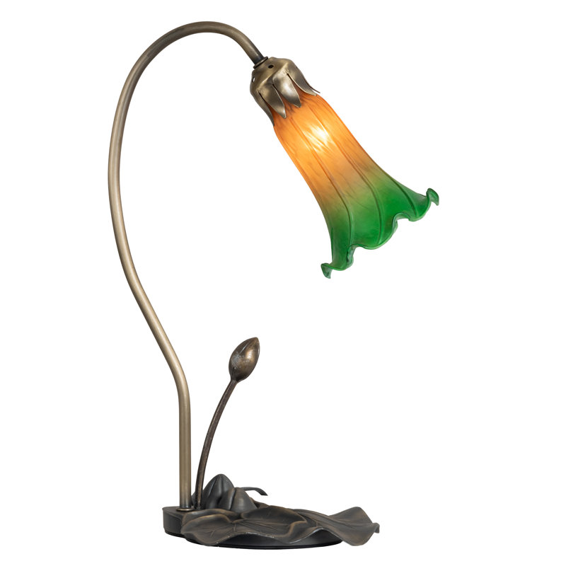 Creola Arched Table Lamp, Amber/Green, 24" H x 16" W x 16" D