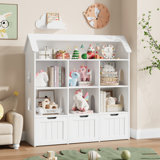 Kids' Dollhouse Bookcase for Playroom, Living Room, Toy Storage