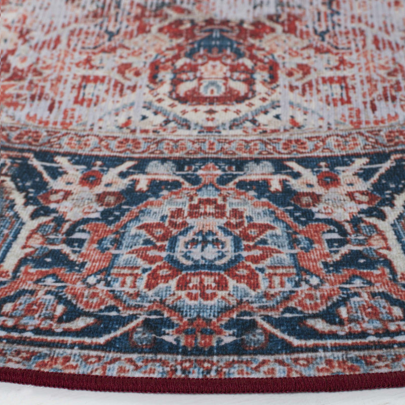 Ziebarth 177 M/W S/R Area Rug In Rust / Navy, Rectangle 9' x 12'