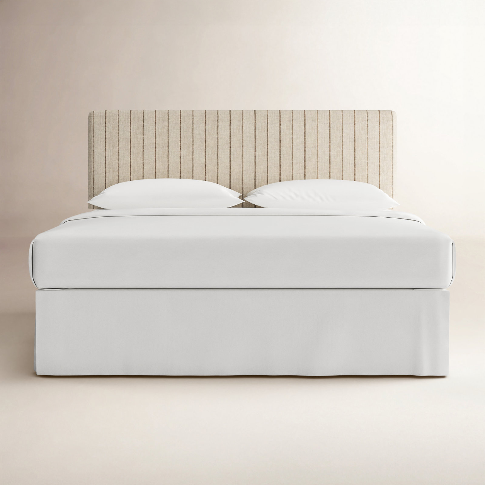 Eisley Upholstered Panel Headboard, King, Fritz Charcoal Stripe