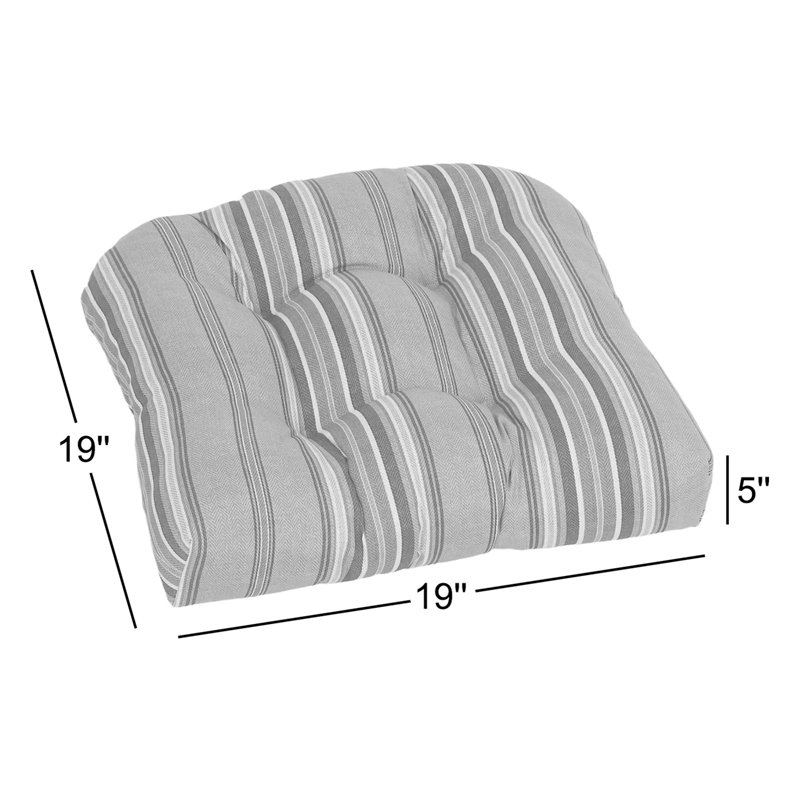Outdoor 5'' Rocking Chair Seat Cushion, Blue/White